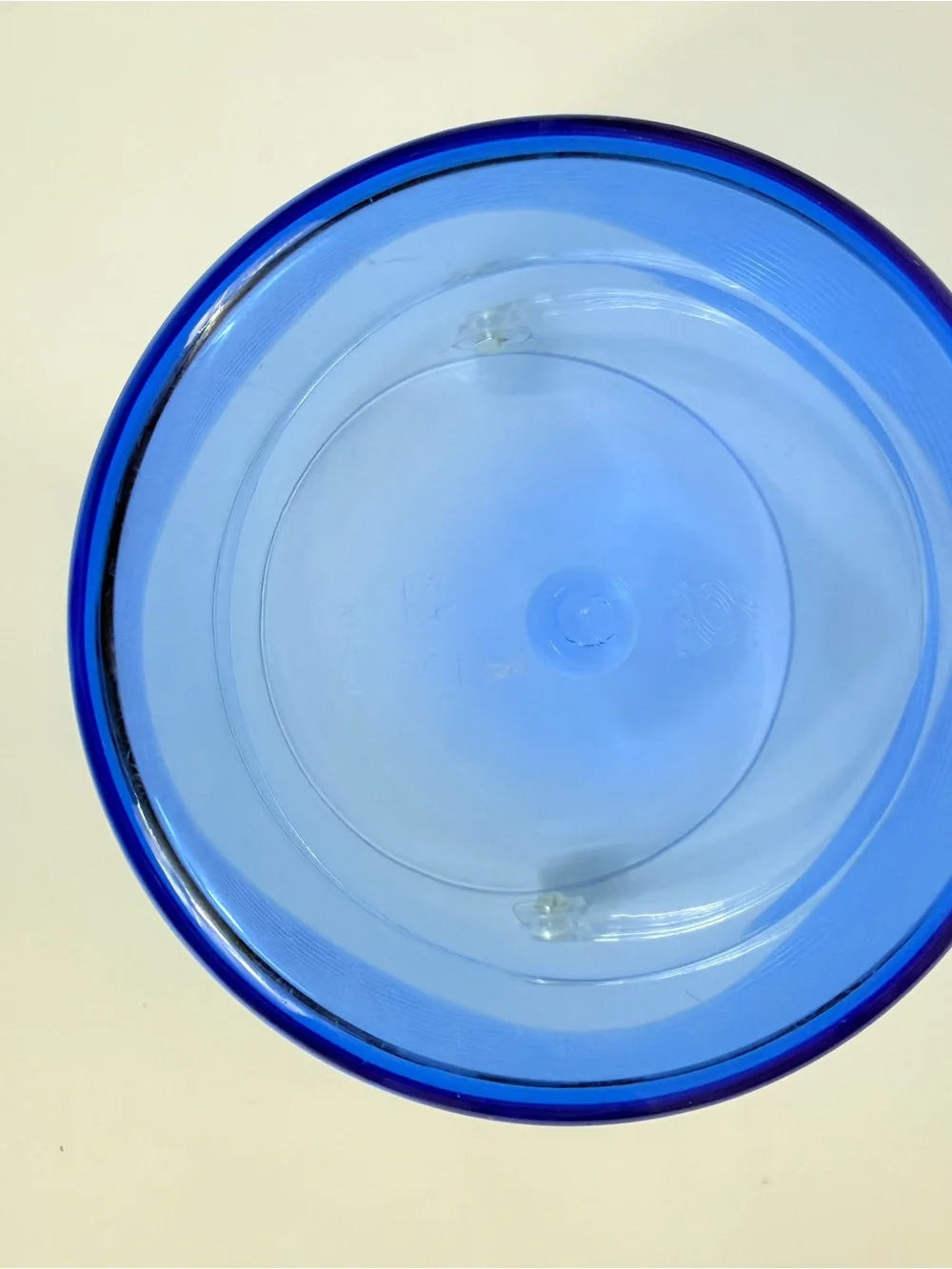 Vintage Acrylic Double Walled Ice Bucket With Lid Clear Blue Wave MCM